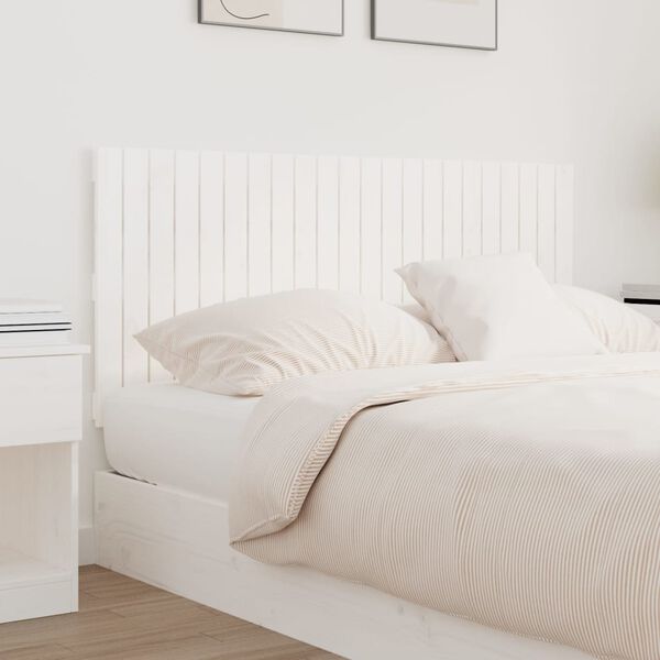 vidaXL Wall Headboard White 140x3x60 cm Solid Wood Pine
