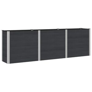vidaXL Garden Raised Bed Black 300 x 50 x 91 cm WPC and Aluminium