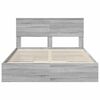 vidaXL Storage Bed Grey Sonoma 140 x 200 cm Engineered Wood
