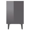 vidaXL Bed Cabinet with Metal Legs High Gloss Grey 40x30x50 cm