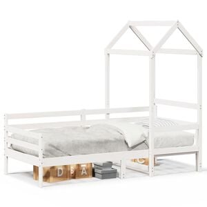 vidaXL Day Bed with Roof without Mattress White 80x200 cm Solid Wood