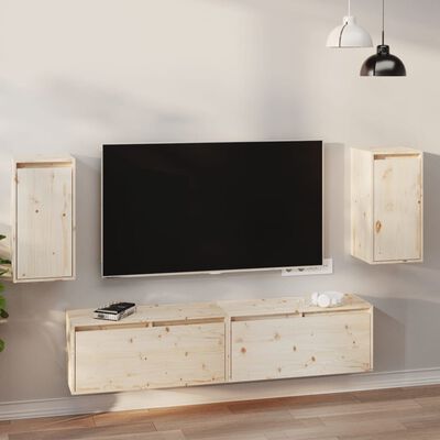vidaXL Wall Cabinets 2 pcs 30x30x60 cm Solid Wood Pine