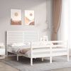 vidaXL Bed Frame without Mattress White Double Solid Wood