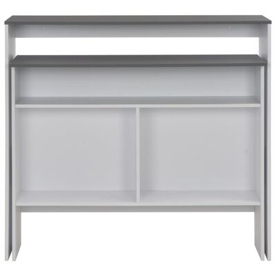 vidaXL Bar Table with 2 Table Tops White and Grey 130x40x120 cm