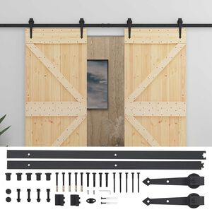 vidaXL Sliding Door 2 pcs 90 x 210 cm Solid Pine Wood