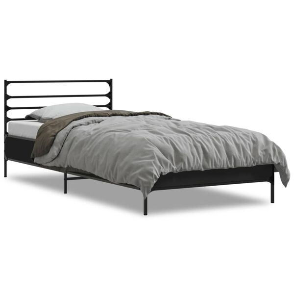 vidaXL Bed Frame without Mattress Black 90x200 cm