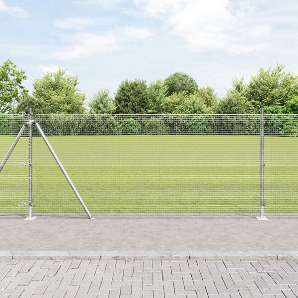 vidaXL Fence Post Silver 100 x 1 m (19 x 19 mm mesh) Steel