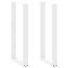 vidaXL Bar Table Legs U-Shaped 2 pcs White 50x(100-101) cm Steel