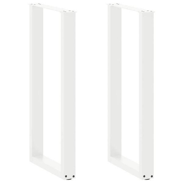 vidaXL Bar Table Legs U-Shaped 2 pcs White 50x(100-101) cm Steel