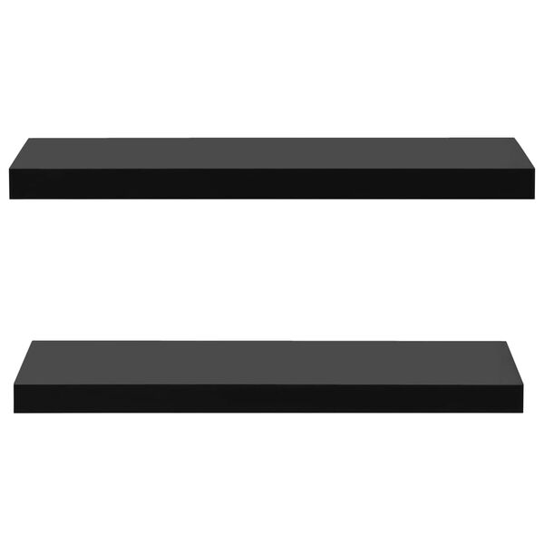 vidaXL Floating Wall Shelves 2 pcs Black 80x20x3.8 cm