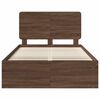 vidaXL Bed Frame with Headboard Brown Oak 120 x 200 cm Solid Pine Wood