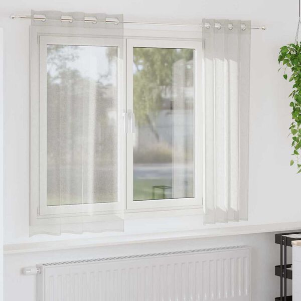 vidaXL Voile Curtain with Curtains 2 pcs Cream 175 x 140 cm Polyester