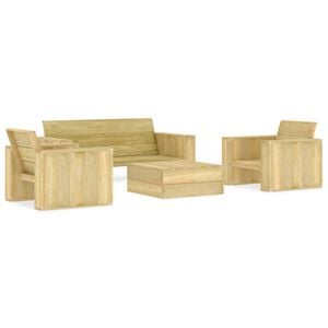 vidaXL 4 Piece Garden Lounge Set Impregnated Pinewood