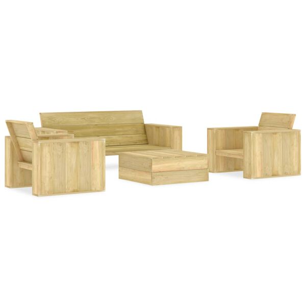vidaXL 4 Piece Garden Lounge Set Impregnated Pinewood