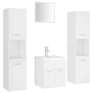 vidaXL Bathroom Furniture Set White Engineered Wood