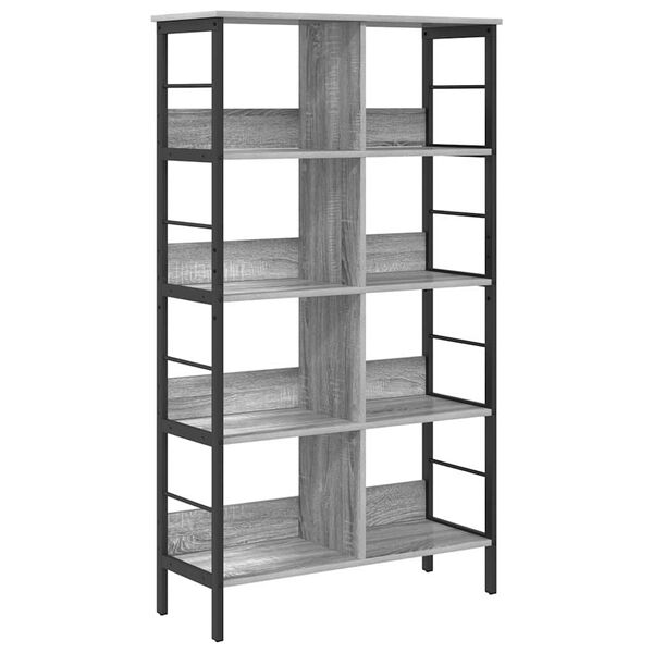 vidaXL Bookshelf Grey Sonoma 82 x 32 x 144.5 cm Engineered Wood