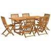 vidaXL 7 Piece Garden Dining Set 180x90x75 cm Solid Wood Acacia
