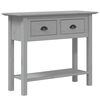 vidaXL Console Table "BODO" Grey 91x35x74 cm Solid Wood Pine