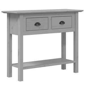 vidaXL Console Table "BODO" Grey 91x35x74 cm Solid Wood Pine