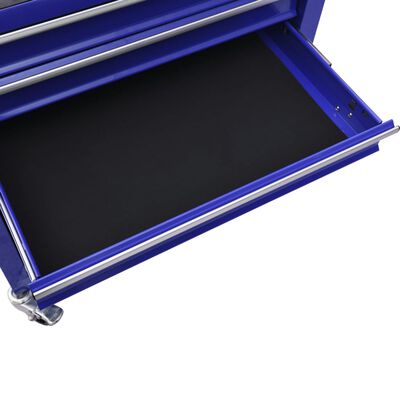 vidaXL Tool Trolley with 4 Drawers Steel Blue