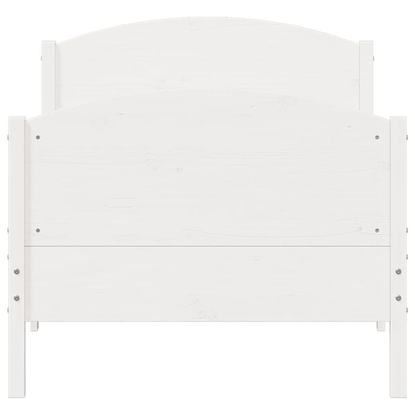 vidaXL Bed Frame without Mattress White 100x200 cm Solid Wood Pine