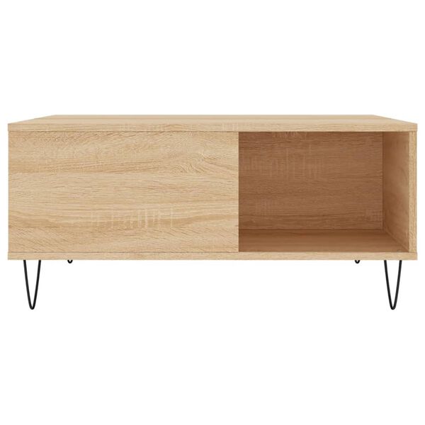 vidaXL Coffee Table Sonoma Oak 80x80x36.5 cm Engineered Wood