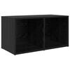 vidaXL TV Cabinet Set Wall-mounted 3 pcs Black Engineered Wood
