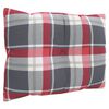 vidaXL Pallet Cushions 3 pcs Red Check Pattern Fabric