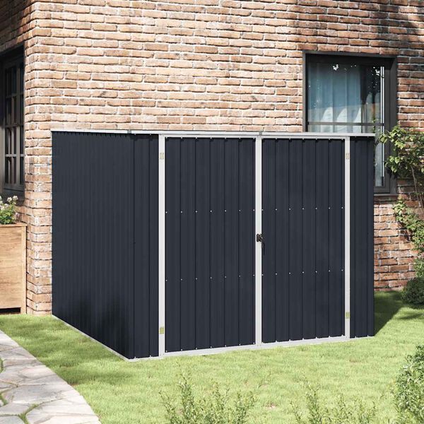 vidaXL Garden Shed Anthracite 195x198x159 cm Galvanised Steel