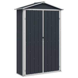 vidaXL Garden Shed | Anthracite | Galvanised Steel | Medium | Garden Shed