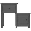 vidaXL Bedside Cabinet Grey 79.5x38x65.5 cm Solid Wood Pine