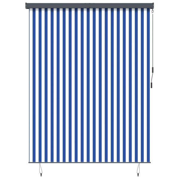 vidaXL Roller Blind Blue and White 200 x 250 cm Fabric and Aluminum