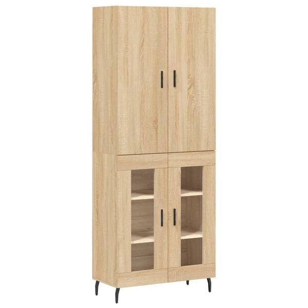 vidaXL Highboard Sonoma Oak 69.5x34x180 cm Engineered Wood