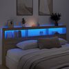 vidaXL Headboard Cabinet with LED Sonoma Oak 220x17x102 cm