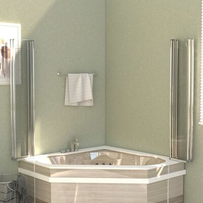 vidaXL Bath Enclosure 120x140 cm Tempered Glass Transparent