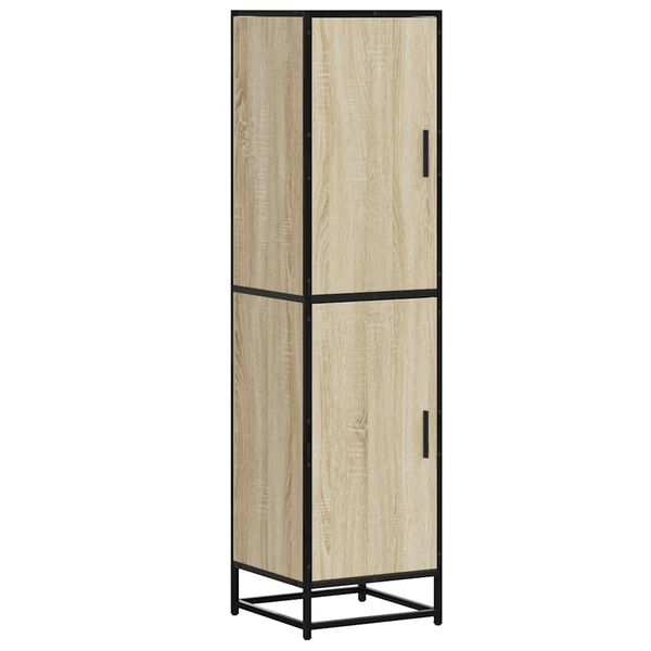 vidaXL Highboard Sonoma Oak 35.5x35x139 cm Engineered Wood and Metal