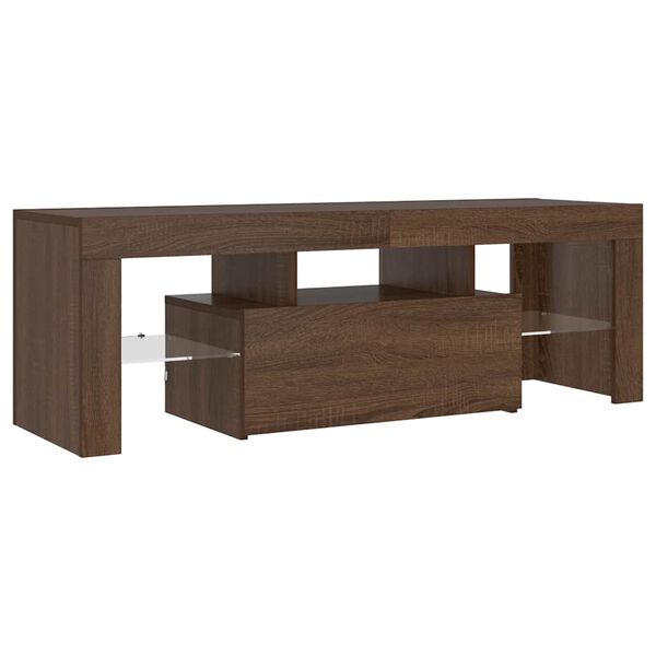 vidaXL TV Cabinet with LED Lights Brown Oak 120x35x40 cm
