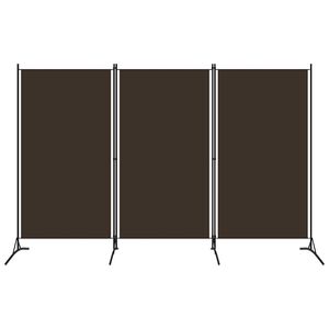 vidaXL 3-Panel Room Divider Brown 260x180 cm Fabric