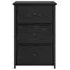 vidaXL Bedside Cabinet with Drawer Black Solid Reclaim Wood
