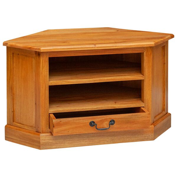 vidaXL CornerTVCabinet Natural 79 x 40 x 46 cm Solid Mahogany Wood