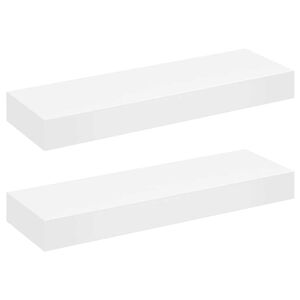 vidaXL Floating Wall Shelves with Drawers 2 pcs White 80 cm
