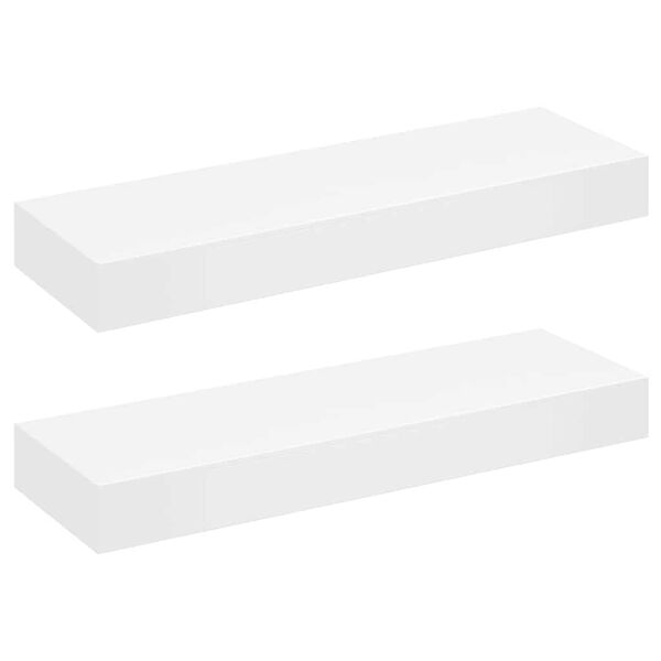 vidaXL Floating Wall Shelves with Drawers 2 pcs White 80 cm