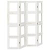 vidaXL Room Divider 4 Panels White Solid Wood Paulownia