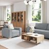 vidaXL Sofa 3 pcs Light Grey Fabric