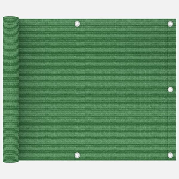 vidaXL Balcony Screen Light Green 75x600 cm HDPE