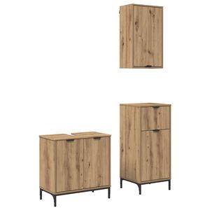 vidaXL Bathroom Furniture Set 3 pcs Artisan Oak