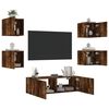 vidaXL 5 Piece TV Wall Cabinets with LED Lights Smoked Oak