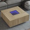 vidaXL Coffee Table with Infinity LED Sonoma Oak 100x100x40 cm