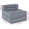 vidaXL Modular Sofa 3 pcs Grey Fabric