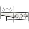 vidaXL Metal Bed Frame without Mattress with Footboard Black 100x200cm